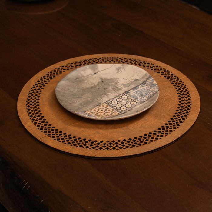 Hermia Seljuk - Walnut Juego de Salvamanteles de Madera (6 piezas)